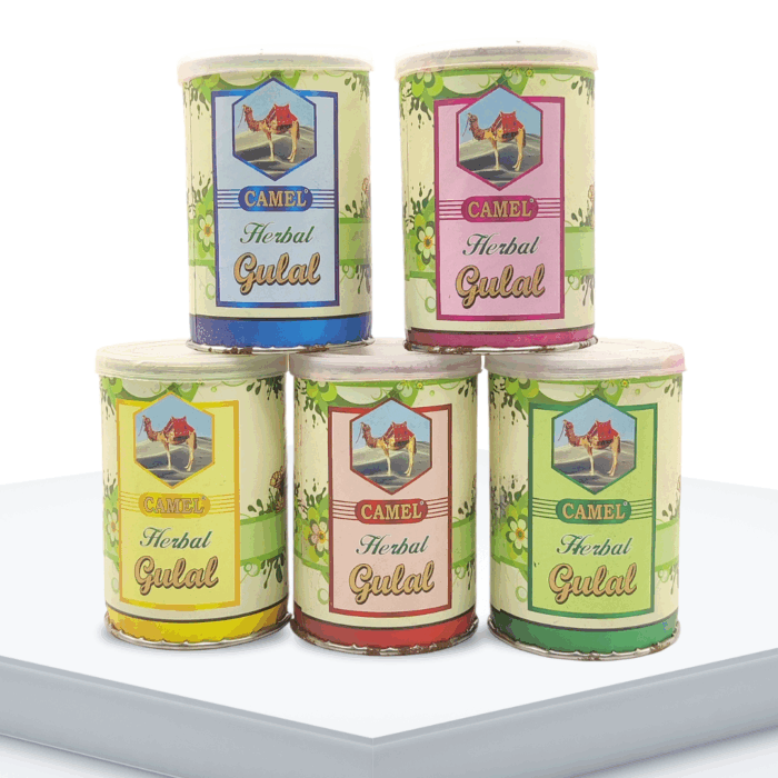 Camel Gulal Rajnigandha Dibbi Box – Premium Fragrant Holi Colour Powder | Skin-Friendly, Non-Toxic, Herbal Blend – by Camel - Image 2