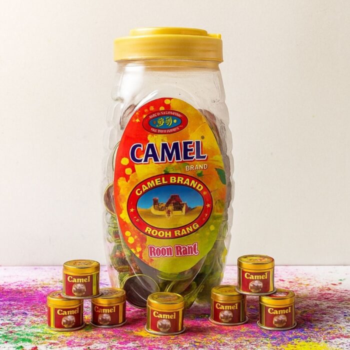 2g Rooh Rang Holi Colour Dibbi (Jar) – Camel | Premium Herbal Gulal, Safe & Vibrant for Festive Fun | Pack of 50