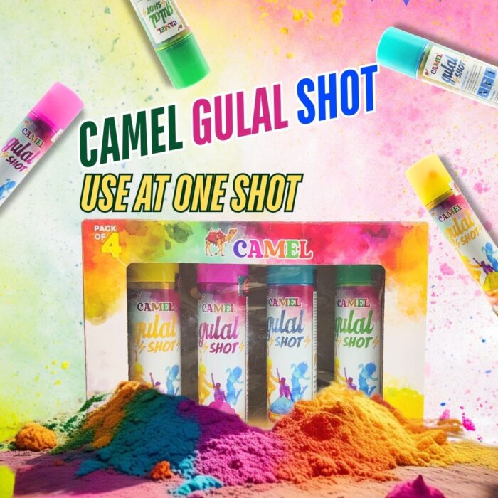 Gulal Shot – Instant Holi Color Blast (Pack of 4) | Camel | Non-Toxic, Skin-Friendly, One Shot Explosion for Holi Parties & Events - Image 2