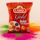 Camel Gold Air Pouch 80g – Camel Holi Color | Herbal, Skin-Friendly, Vibrant Gulal for Festive Celebrations | Pack of 12