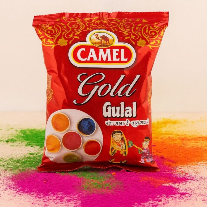 Camel Gold Air Pouch 80g – Camel Holi Color | Herbal, Skin-Friendly, Vibrant Gulal for Festive Celebrations | Pack of 12 - Image 2