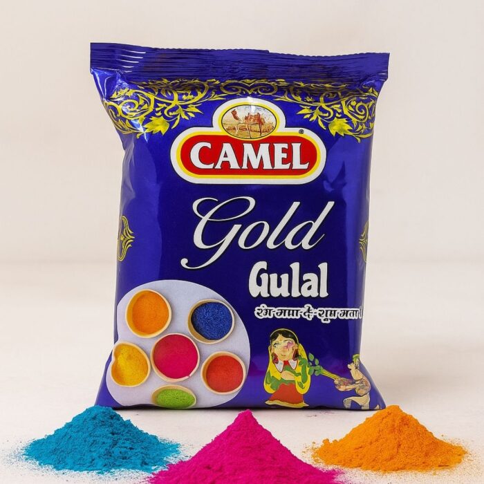 Camel Gold Air Pouch 80g – Camel Holi Color | Herbal, Skin-Friendly, Vibrant Gulal for Festive Celebrations | Pack of 12 - Image 4