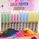 Holi Gulal Popper – Pack of 12, 4 Bright Colours | CAMEL Holi Colour Popper for Safe & Fun Celebration | Skin-Friendly, Easy to Use, Party Essential