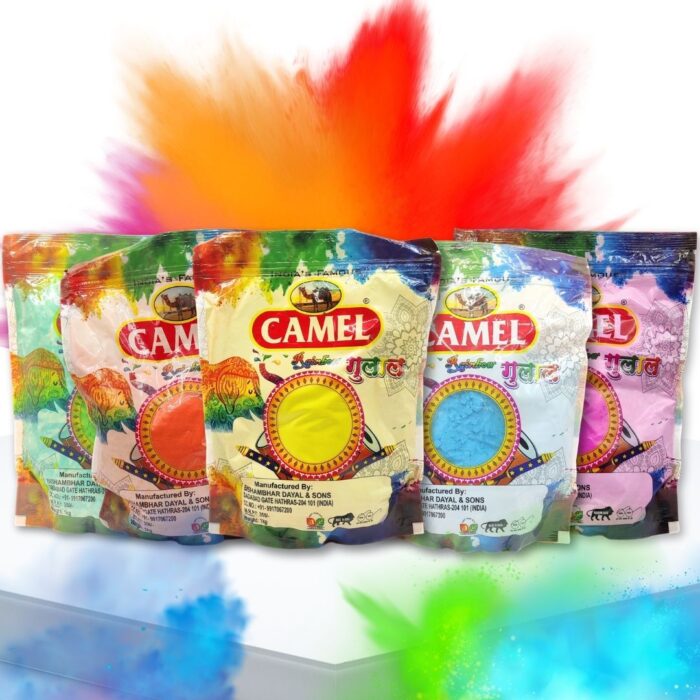 Rainbow 1kg Holi Gulal Pouch – Camel | Premium, Herbal, Skin-Friendly Festival Color Powder for Holi & Celebrations