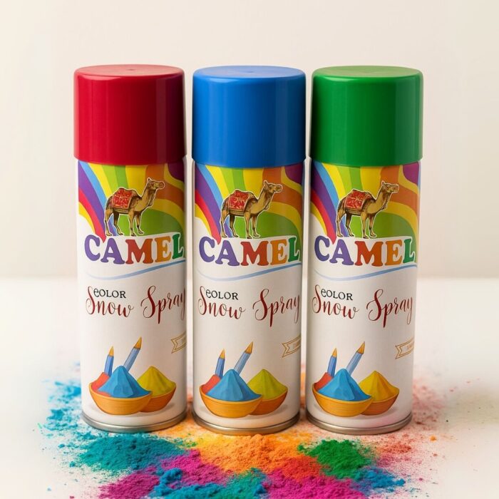 Snow Spray for Holi, Parties & Events – CAMEL | 550ml Premium Colour Foam Spray | Safe, Non-Toxic & Easy to Clean | Festival Essential for Fun Celebrations