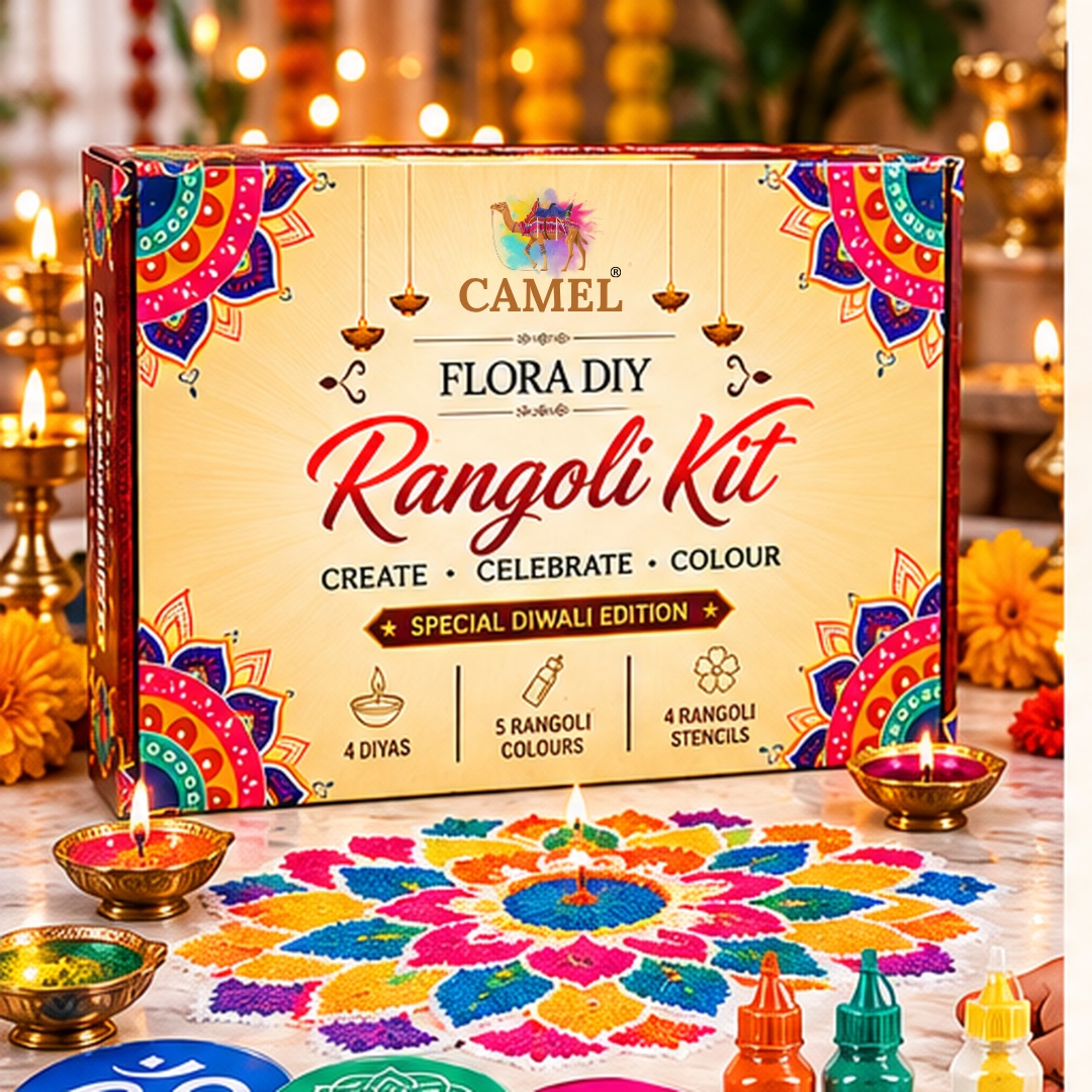 Camel Flora Gift Pack Rangoli Kit – Special Diwali Edition with Diyas, Rangoli Colours and Rangoli Stencils | Decorative Rangoli Powder Set for Diwali Gifts, Festive Celebrations & Corporate Gifting 1 Camel Flora Gift Pack Rangoli Kit – Special Diwali Edition with Diyas, Rangoli Colours and Rangoli Stencils | Decorative Rangoli Powder Set for Diwali Gifts, Festive Celebrations & Corporate Gifting